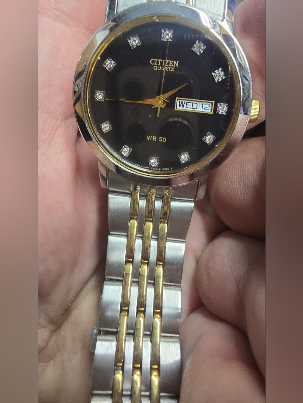 Citizen Two-Tone Black Dial Men’s Watch with Gold Accents